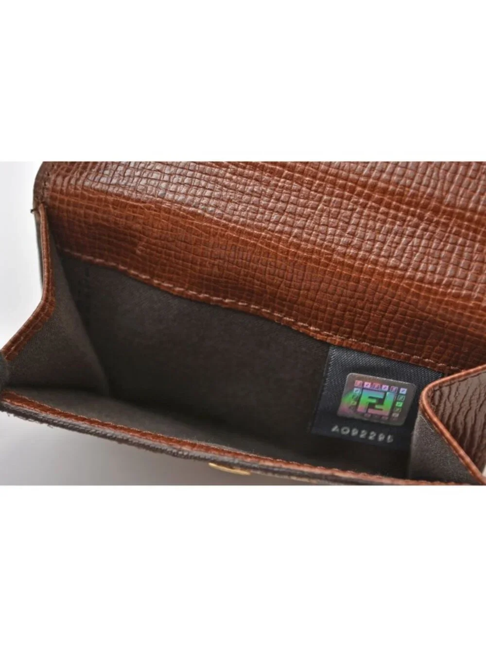 Fendi Wallet Bifold Fold Zucca Pattern Beige Brown